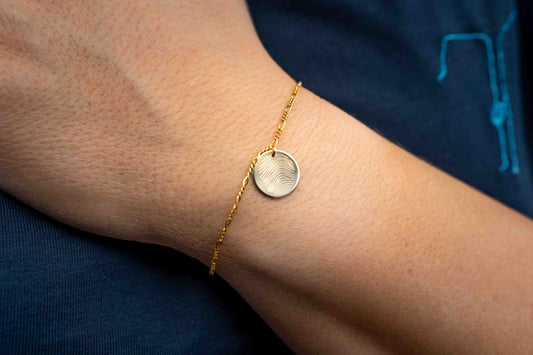 Armband met graveerbare ronde - Gold filled vanconcepts.be