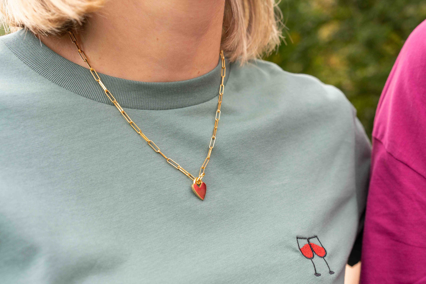 Bold hearts ketting - Goud vermeil vanconcepts.be