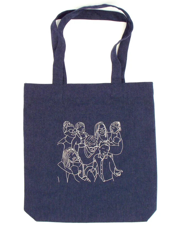 Tote bag met lijntekening of handgeschreven tekst vanconcepts.be