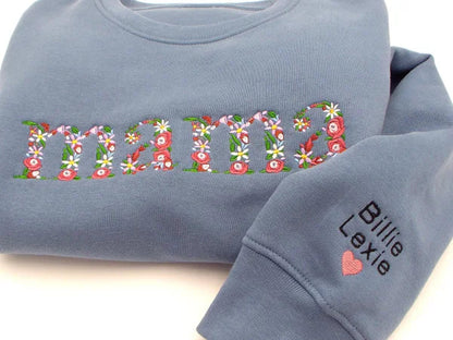 Trui met bloementekst vanconcepts.be