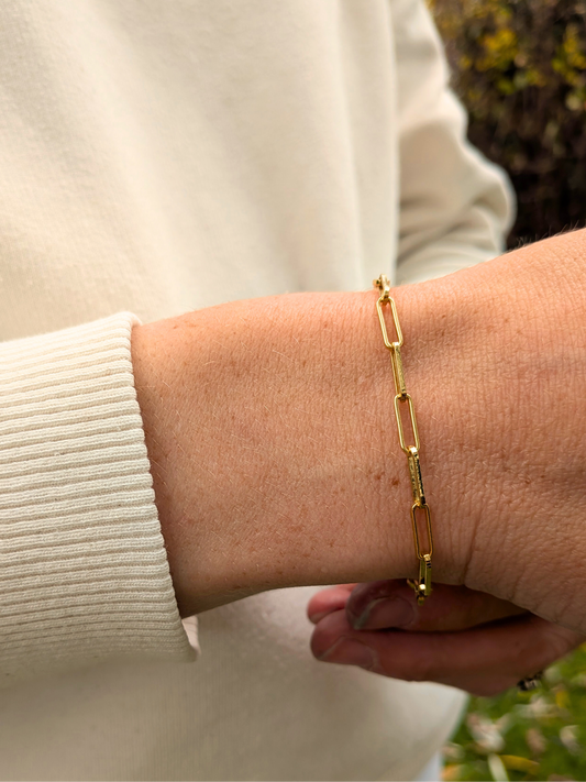 Armband grote schakel - Goud vermeil vanconcepts.be