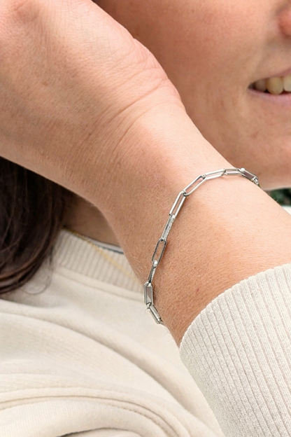 Armband grote schakel - Zilver