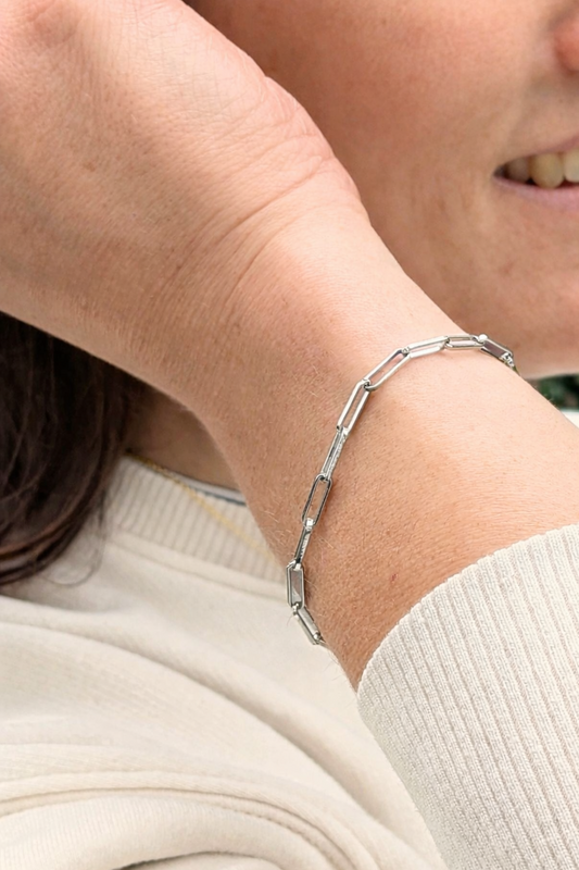 Armband grote schakel - Zilver