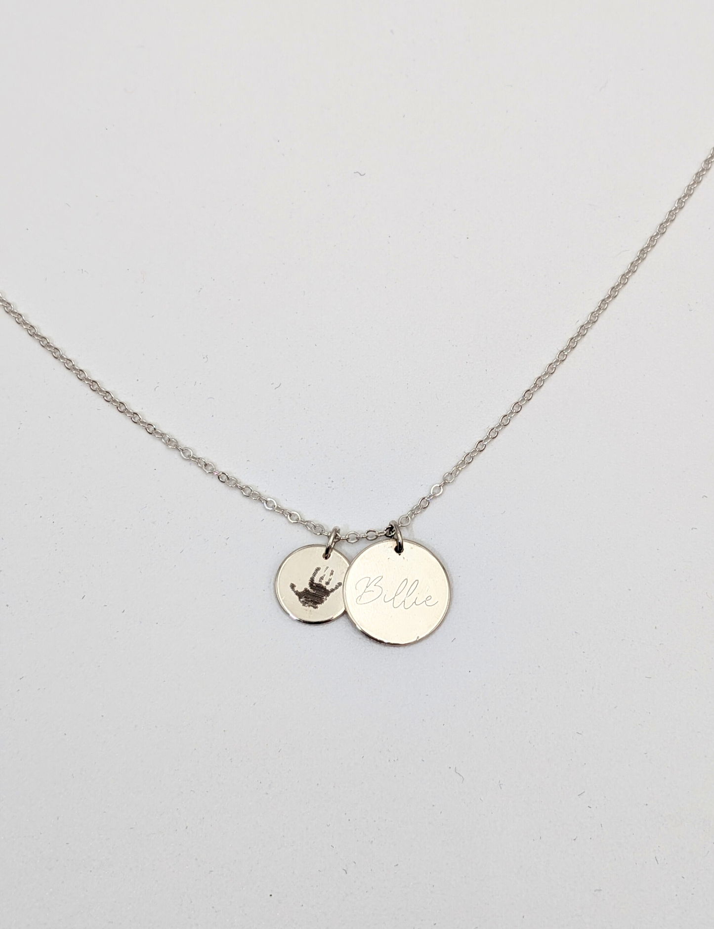 Ketting met grote en kleine ronde hanger - Zilver vanconcepts.be