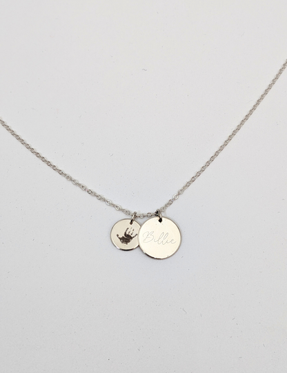 Ketting met grote en kleine ronde hanger - Zilver vanconcepts.be