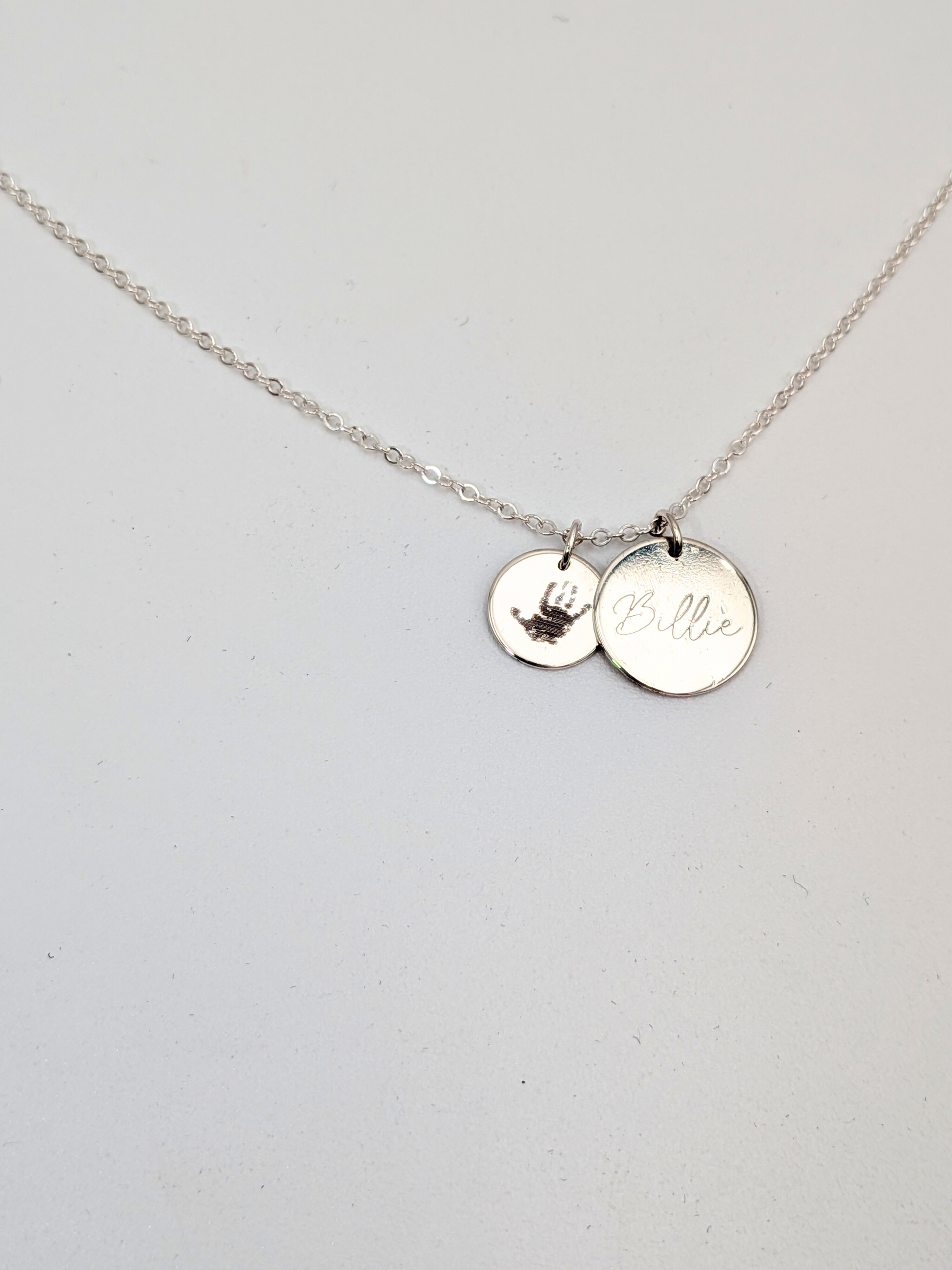 Ketting met grote en kleine ronde hanger - Zilver vanconcepts.be