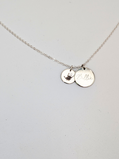 Ketting met grote en kleine ronde hanger - Zilver vanconcepts.be