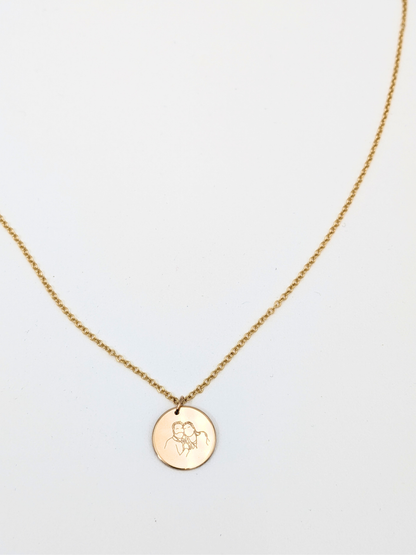 Ketting met ronde hanger - Gold filled vanconcepts.be