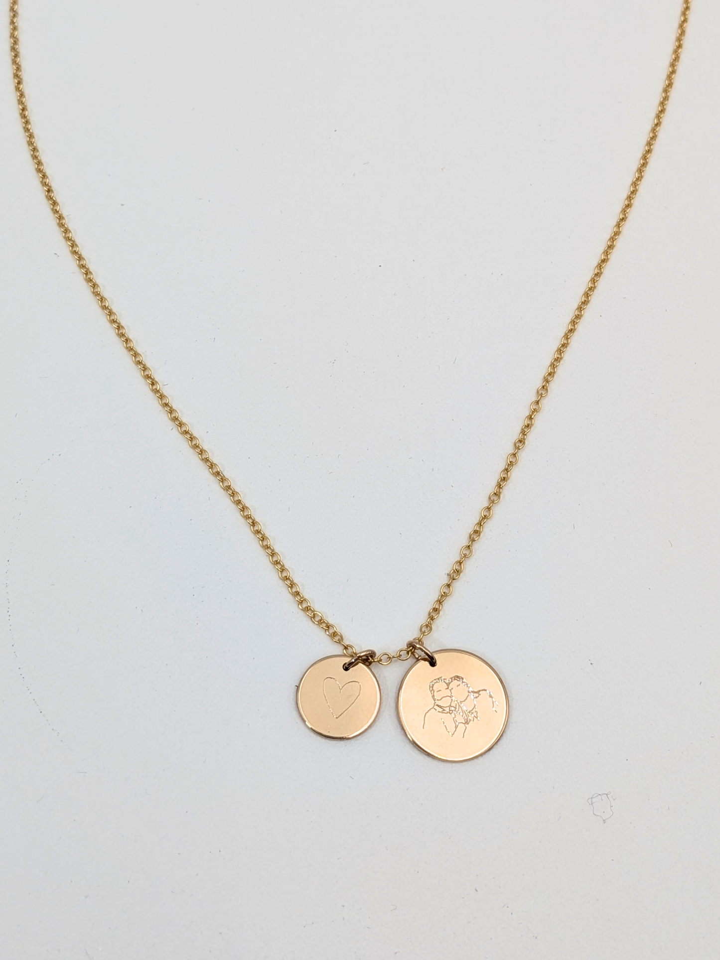 Ketting met grote en kleine ronde hanger - Gold filled vanconcepts.be