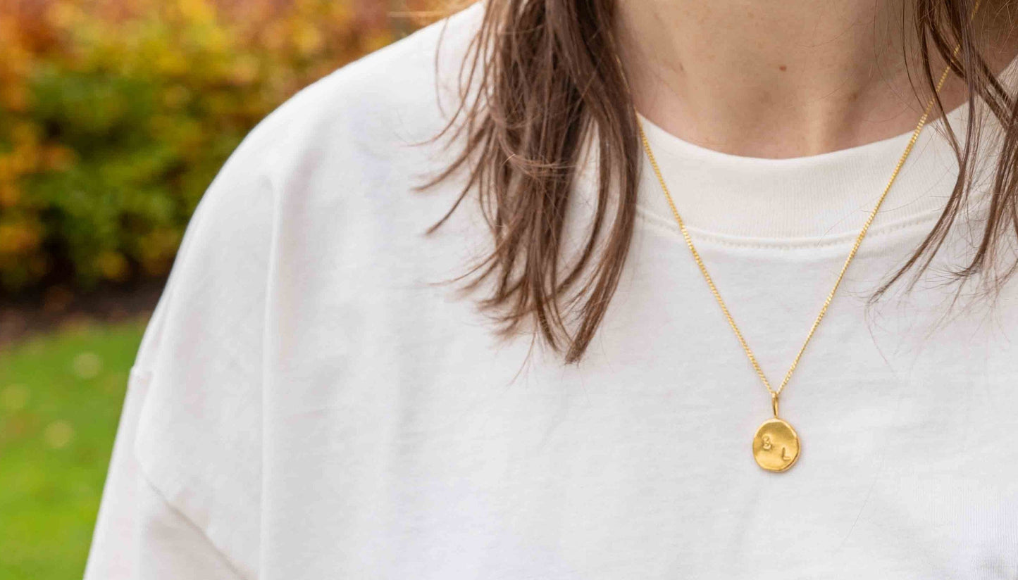 Bold Circle ketting - Goud vermeil vanconcepts.be