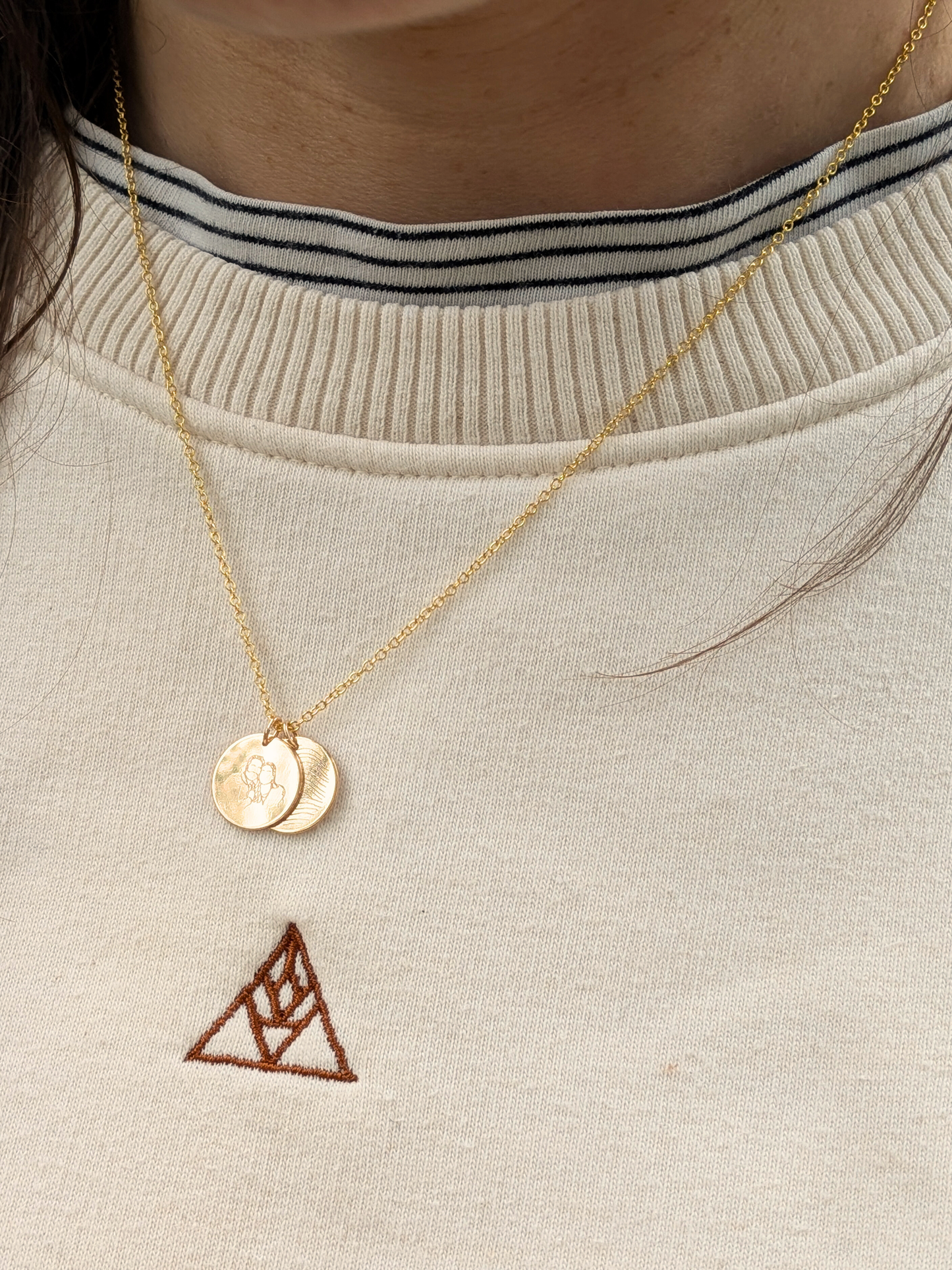 Ketting met twee ronde hangers - Gold filled vanconcepts.be