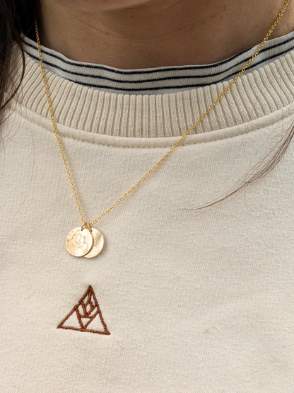 Ketting met twee ronde hangers - Gold filled vanconcepts.be