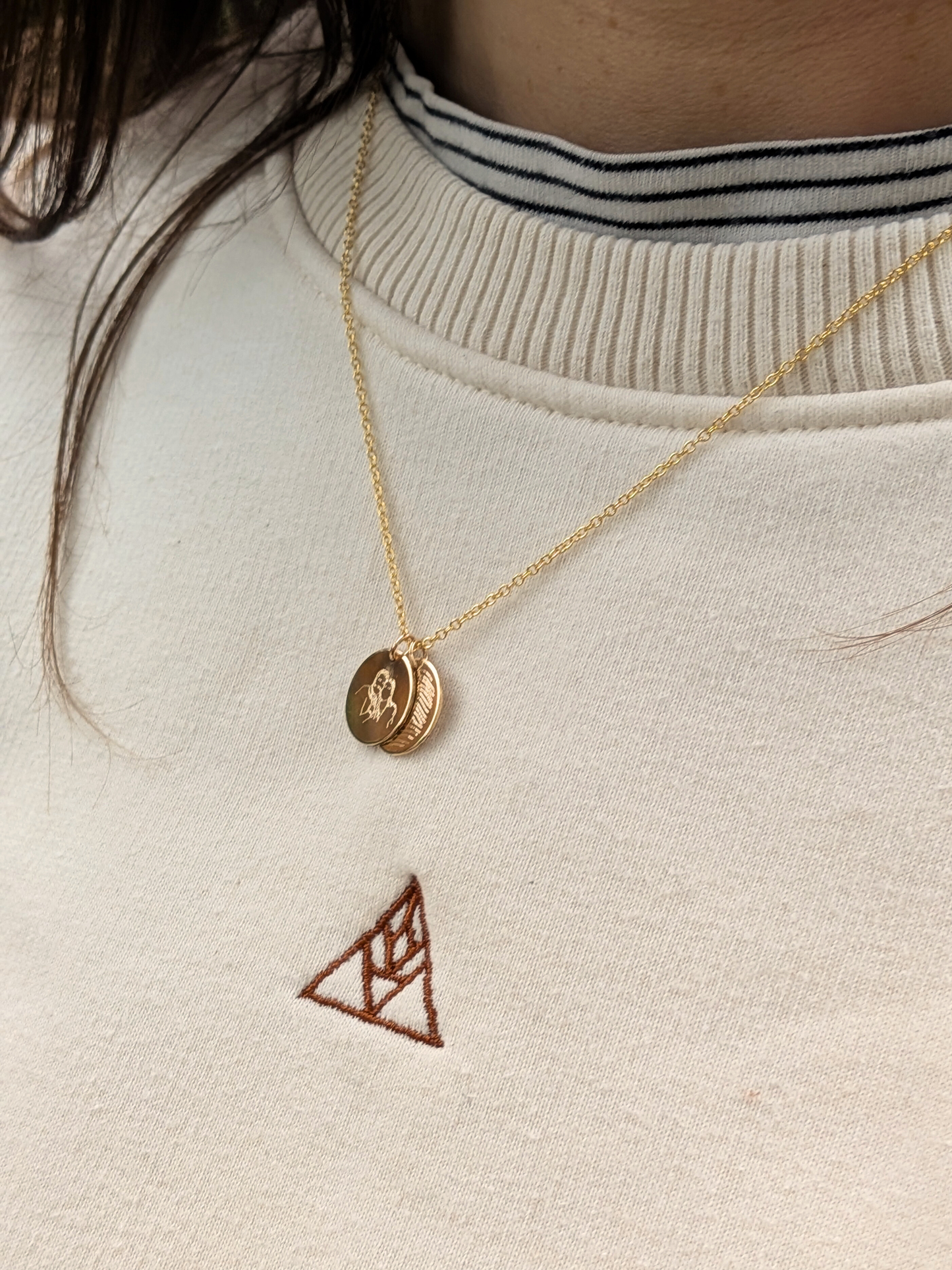 Ketting met twee ronde hangers - Gold filled vanconcepts.be