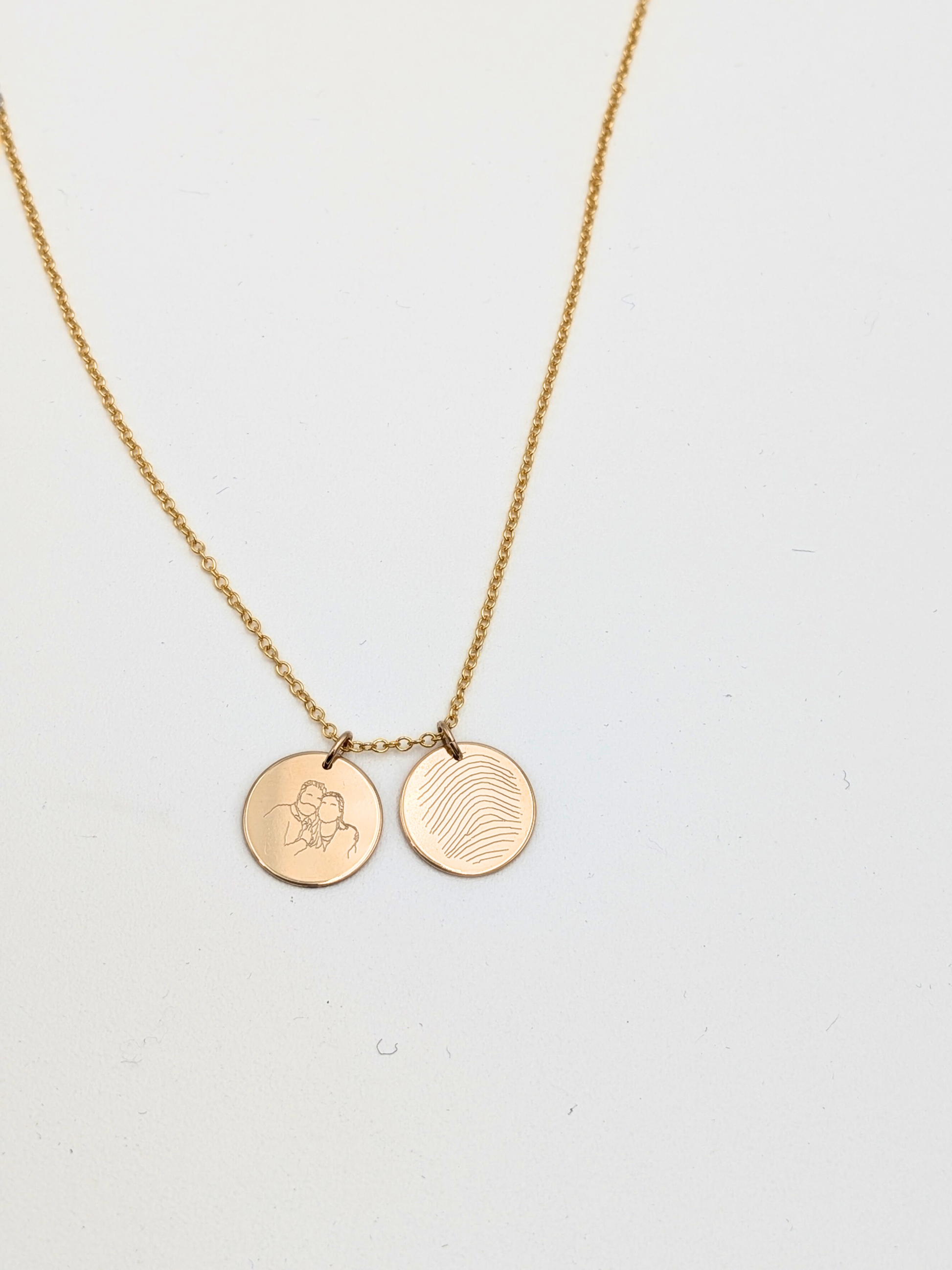 Ketting met twee ronde hangers - Gold filled vanconcepts.be