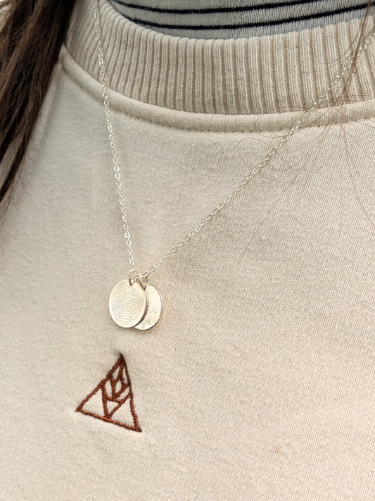 Ketting met twee ronde hangers - Zilver vanconcepts.be