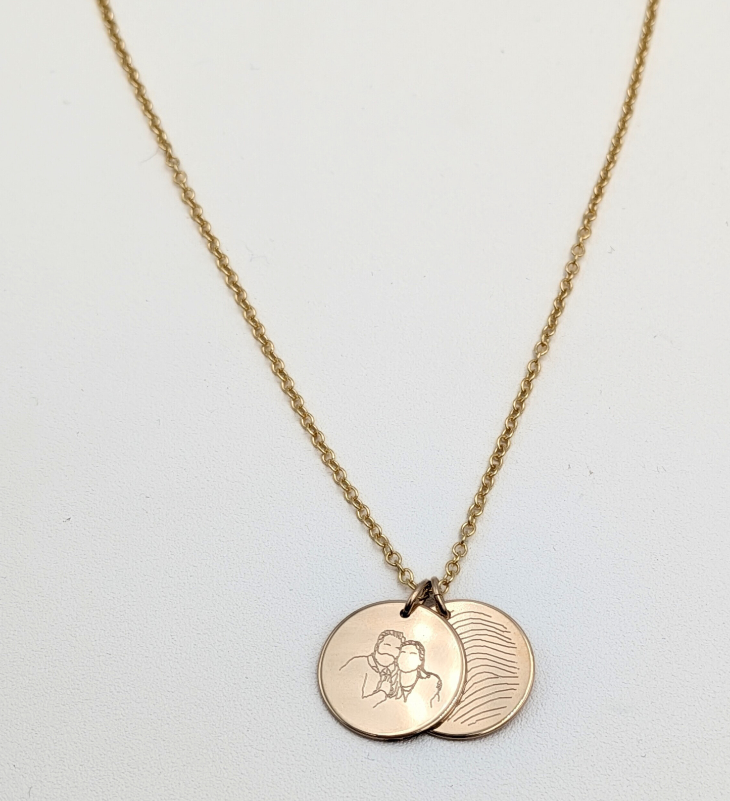 Ketting met twee ronde hangers - Gold filled vanconcepts.be