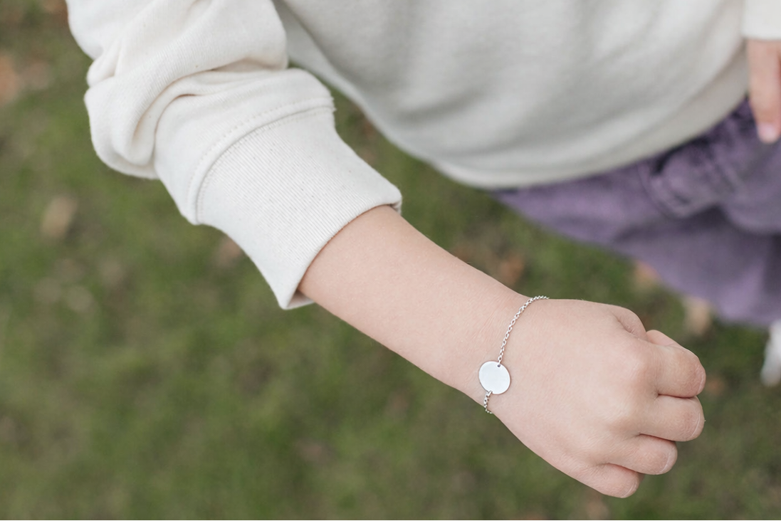 Baby- en kinderarmband met ronde - Zilver