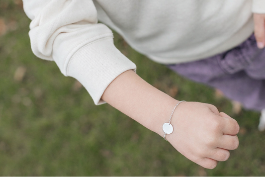 Baby- en kinderarmband met ronde - Zilver