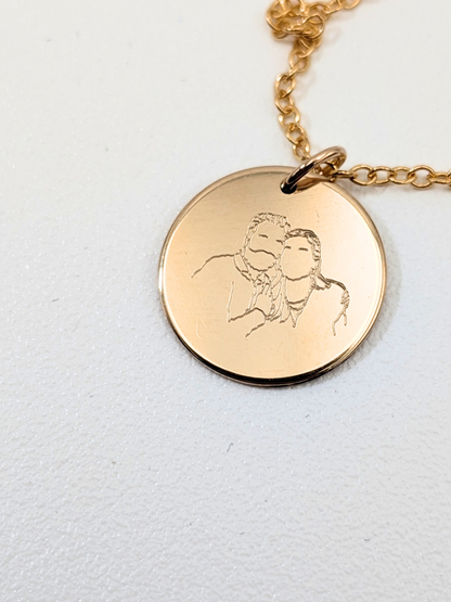 Ketting met ronde hanger - Gold filled vanconcepts.be