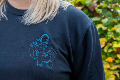 Trui met lijntekening of handgeschreven tekst vanconcepts.be