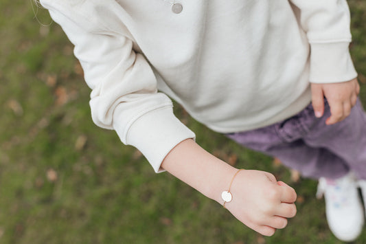 Baby- en kinderarmband met ronde - Gold filled vanconcepts.be