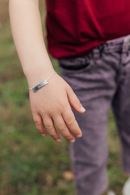 Baby- en kinderarmband met bar - Zilver vanconcepts.be