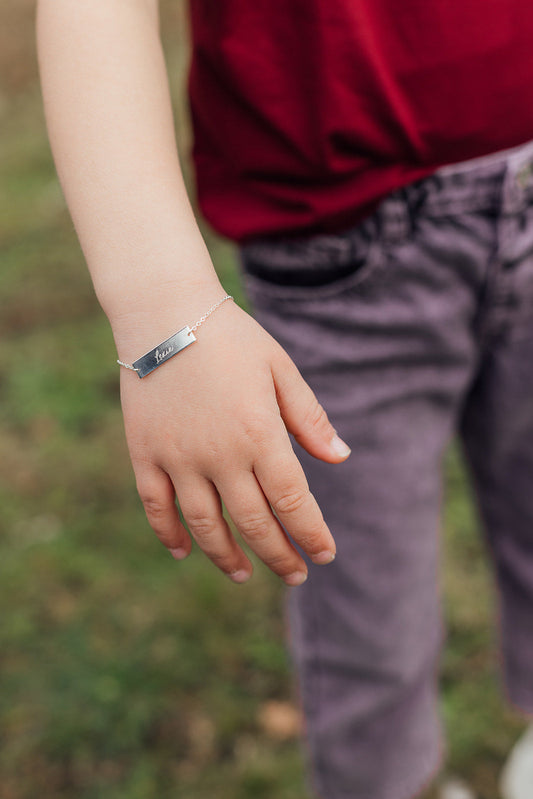 Baby- en kinderarmband met bar - Zilver vanconcepts.be