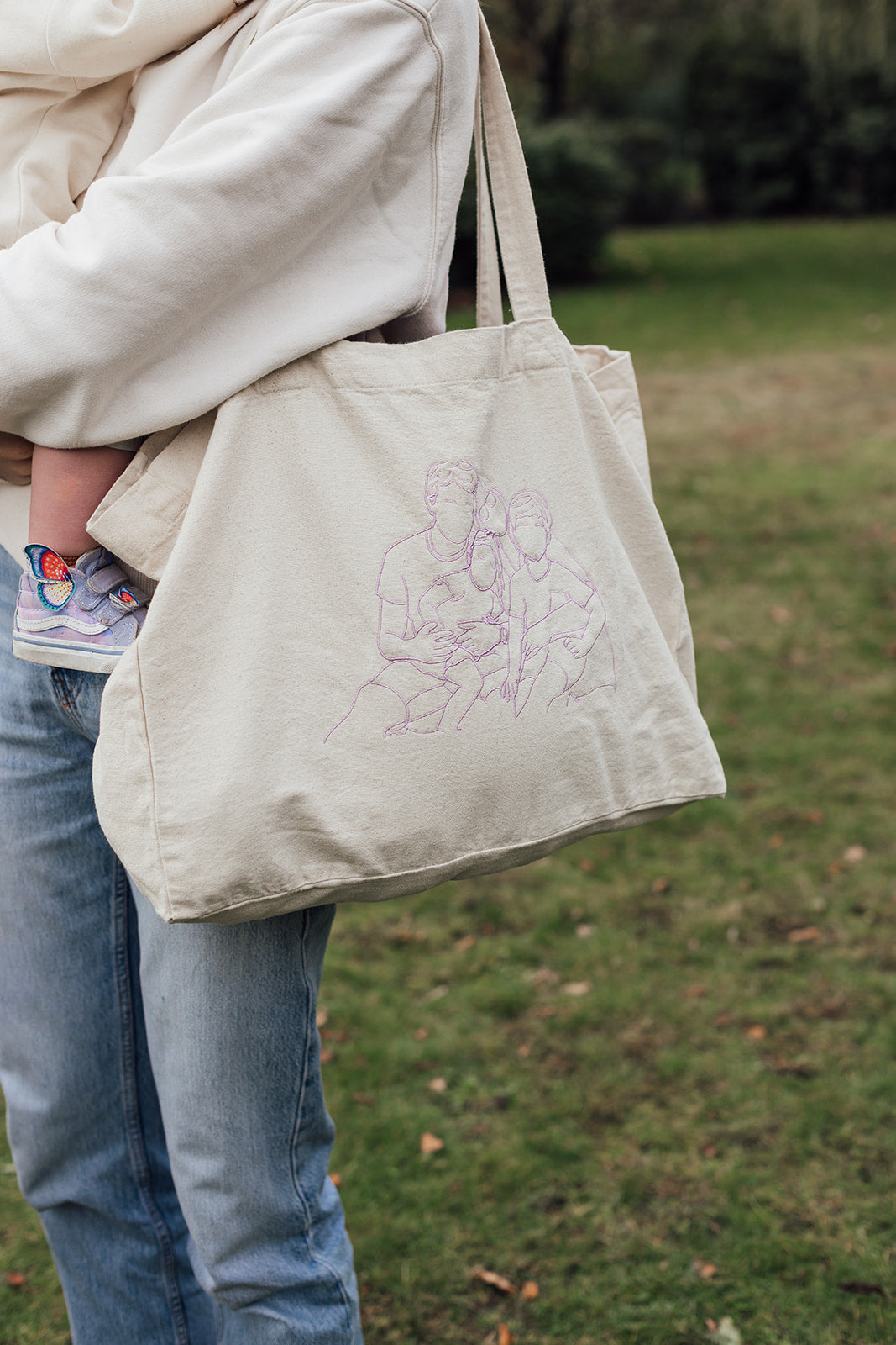 Shopper met lijntekening of handgeschreven tekst vanconcepts.be