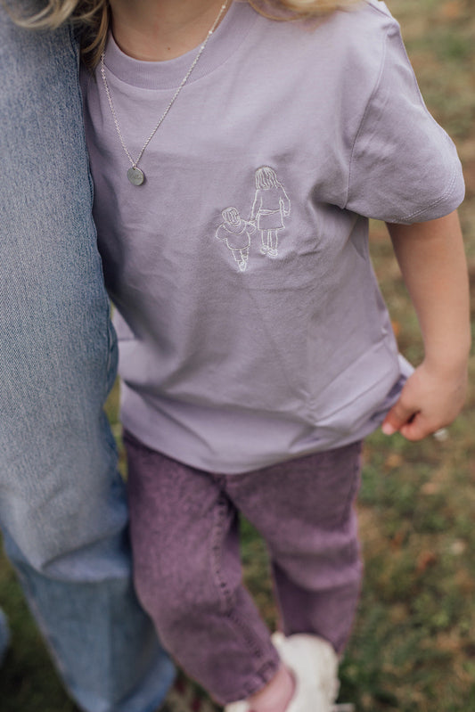 Kinder t-shirt met lijntekening of handgeschreven tekst vanconcepts.be