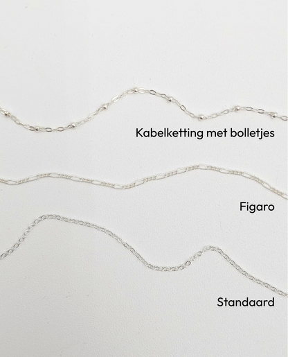Ketting met grote en kleine ronde hanger - Zilver vanconcepts.be