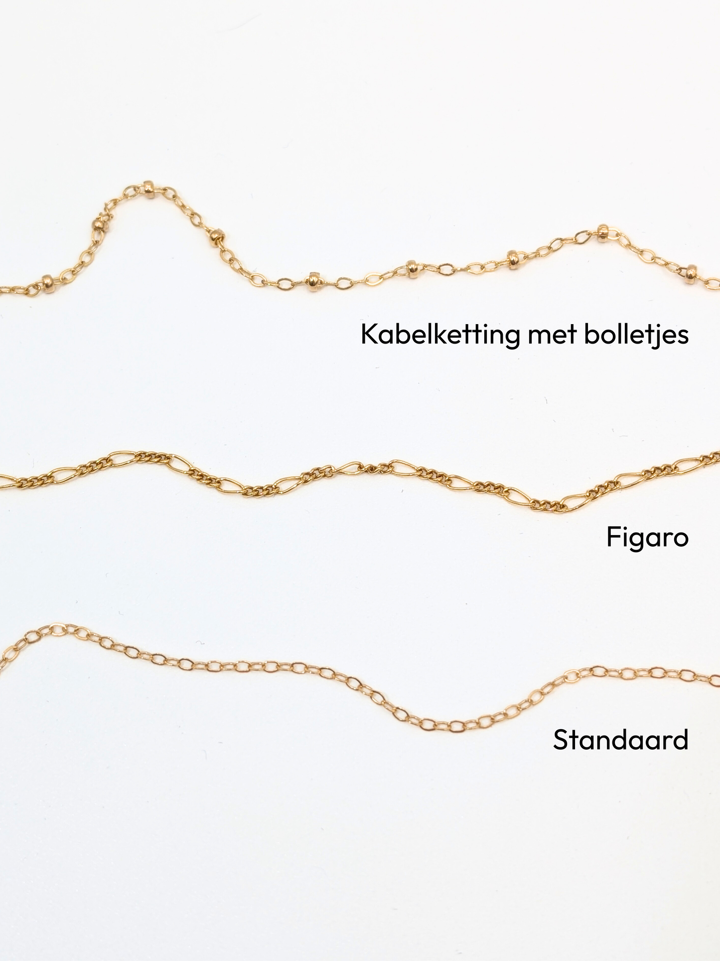 Ketting met grote en kleine ronde hanger - Gold filled vanconcepts.be