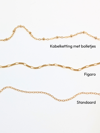 Ketting met grote en kleine ronde hanger - Gold filled vanconcepts.be