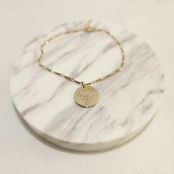 Armband met ronde hanger - Gold filled vanconcepts.be