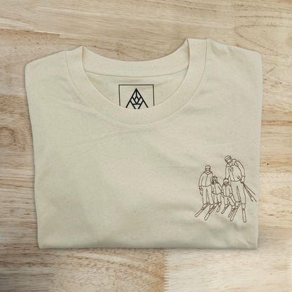 T-shirt met lijntekening of handgeschreven tekst vanconcepts.be