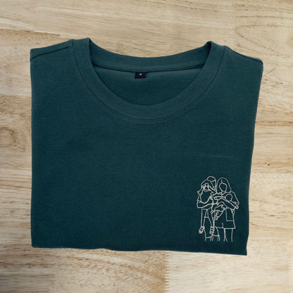 T-shirt met lijntekening of handgeschreven tekst vanconcepts.be