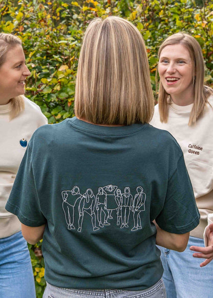 T-shirt met lijntekening of handgeschreven tekst vanconcepts.be